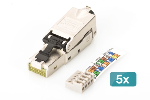 DIGITUS Feldstecker CAT 6A STP mit Staubschutzkappe 5 Stk.