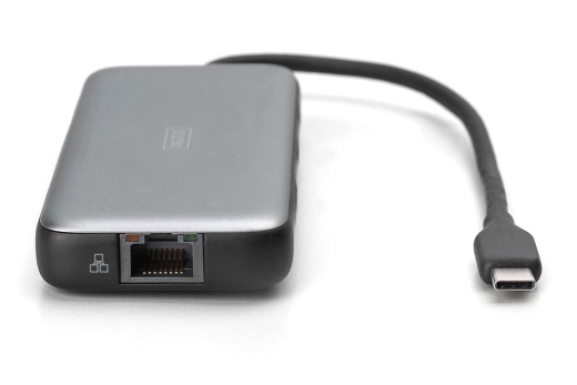 DIGITUS Docking USB-C->HDMI,USB3.2,RJ45,SD,MicroSD,PD Alu si