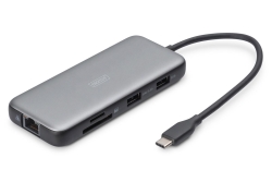 DIGITUS Docking USB-C->HDMI,USB3.0,RJ45,SD,MicroSD,CPD...