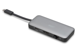DIGITUS Docking USB-C->HDMI,USB3.2,RJ45,SD,MicroSD,PD silber