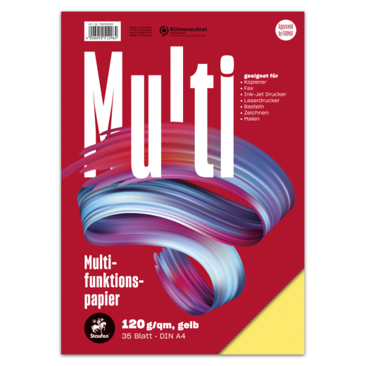 Multifunktionspapier 7X PLUS - A4, 120 g/qm, gelb, 35 Blatt