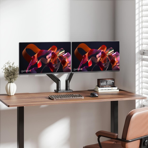 MANHATTAN Tischhalterung mit mech. Feder 2 Monitore 17-45