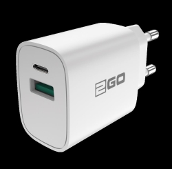 2GO Ladegerät 20W 2-Port 1xUSB-C/1xUSB-A inkl.C-Kabel 100cm