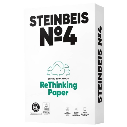 No. 4 - Evolution White - Recyclingpapier, A4, 80g, weiß, 500 Blatt