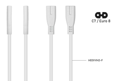 kabelmeister Euro-Verläng. Stecker C8 an C7, weiß, 0,5m