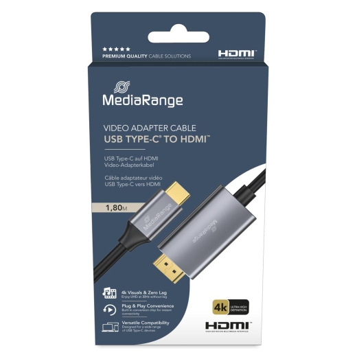 MediaRange USB-C 3.2 Gen. auf HDMI Video-Adapterkabel 1,8m