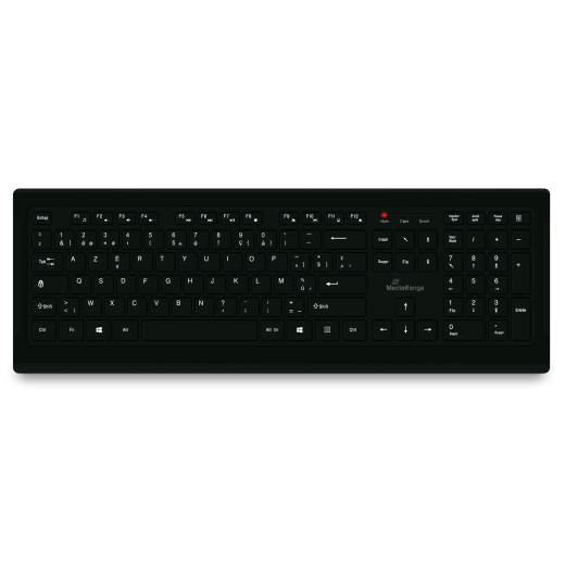 MediaRange Tastatur kabelgeb. ultraflachen Tasten (BE) sw
