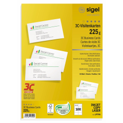 Visitenkarten, 3C, glatter Schnitt rundum, 225 g/qm,...