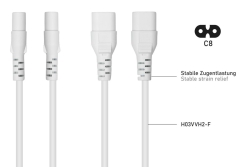 kabelmeister Euro-Verläng. Stecker C8 an C7, weiß, 5m
