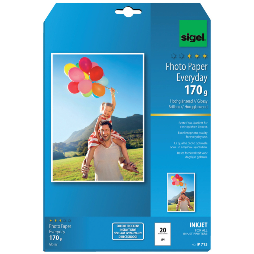 Inkjet Fotopapier Everyday - A4, hochglänzend, 170 g/qm, 20 Blatt