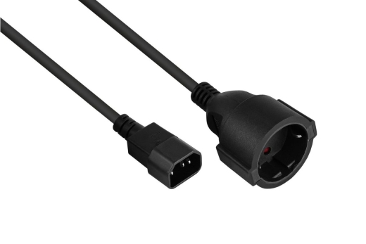 kabelmeister Netzkabel C14 Schutzkontakt-Buchse schw. 0,5m