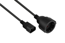 kabelmeister Netzkabel C14 Schutzkontakt-Buchse schw. 0,5m