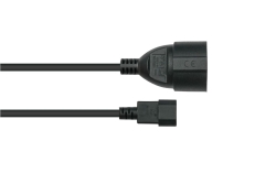 kabelmeister Netzkabel C14 Schutzkontakt-Buchse schw. 0,5m