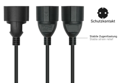 kabelmeister Netzkabel C14 Schutzkontakt-Buchse schw. 0,5m