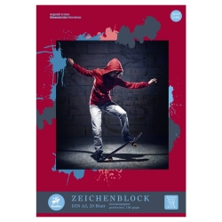 Zeichenblock perforiert - A3, 20 Blatt, 100 g/qm, sortiert