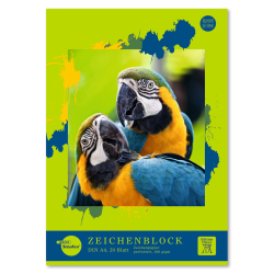Zeichenblock perforiert - A4, 20 Blatt, 100g/qm, sortiert