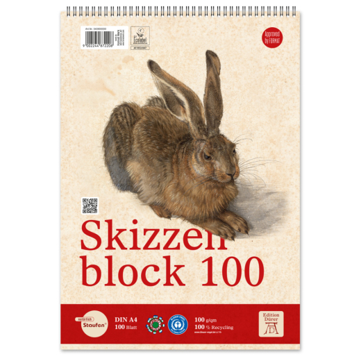 Skizzenblock - A4, 100 g/qm, 100 Blatt