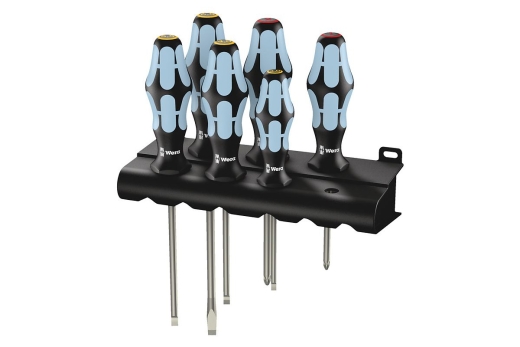 Wera 3334/6 Schraubendrehersatz, Edelstahl + Rack