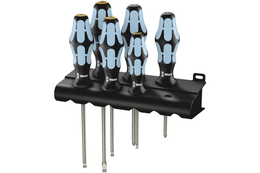 Wera 3334/3355/6 Schraubendrehersatz, Edelstahl + Rack