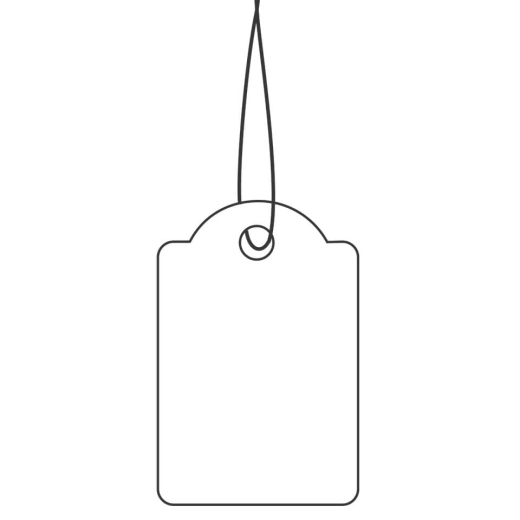 6903 Hängeetiketten - 18x28 mm, mit rotem Faden, 1000 Stück