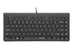 MANHATTAN Slim USB Mini-Tastatur 1.5m Kabel schwarz