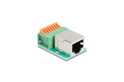 DELOCK RJ45 Buchse zu Terminalblock mit Drucktaster Cat.5e