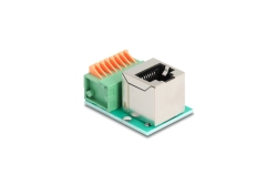 DELOCK RJ45Buchse gewinkelt Terminalblock Drucktaster Cat.5e