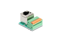 DELOCK RJ45Buchse gewinkelt Terminalblock Drucktaster Cat.5e