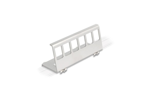 DELOCK Keystone Halterung 6 Port für Hutschiene Metall