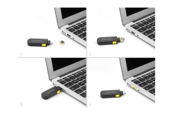DELOCK USB Port Blocker Set für USB Typ-A Buchse 4 Stück