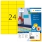 4406 Universaletiketten SuperPrint - 70 x 37 mm, gelb, matt, 2400 Stück