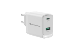 CONCEPTRONIC Ladegerät 2Port GaN USB-C/-A 45WPD3.0/PPS ws