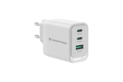 CONCEPTRONIC Ladegerät 3Port GaN 2xUSB-C/1xA 65WPD3.0/PPS ws