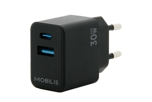 Mobilis Wall Charger 30W - 1 USB A + 1 USB C - GaN