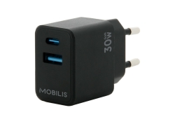 Mobilis Wall Charger 30W - 1 USB A + 1 USB C - GaN