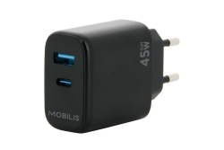 Mobilis Wall Charger 45W - 1 USB A + 1 USB C - GaN