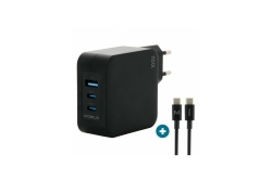 Mobilis Wall Charger 100W 2 USB-C+1 USB A GaN+cable 2m 100W