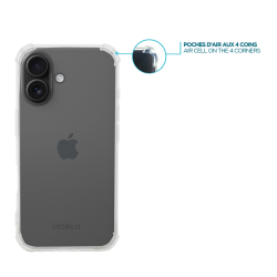 Mobilis R Series for iPhone 16 - Transparent - Soft bag