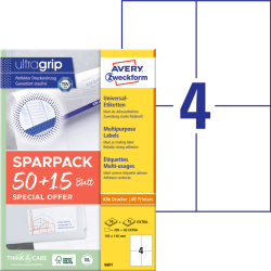 6601 Universal-Etiketten ultragrip - 105 x 148 mm,...