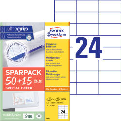 6605 Universal-Etiketten ultragrip - 70 x 37 mm,...