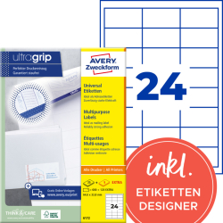 6172 Universal-Etiketten ultragrip - 64,6 x 33,8 mm,...