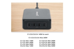 MANHATTAN 4-Port GaN USB Power Delivery-Ladestation 240W