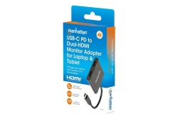 MANHATTAN USB-C PD auf Dual-HDMI-Monitor-Adapter 4K 60Hz