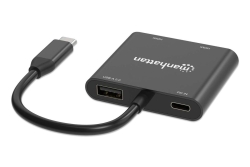 MANHATTAN USB-C PD auf Dual-HDMI-Monitor-Adapter 4K 60Hz
