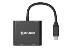 MANHATTAN USB-C PD auf Dual-HDMI-Monitor-Adapter 4K 60Hz