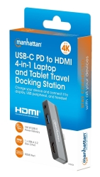 MANHATTAN USB-C PD auf HDMI 4-in-1 Mobile Dockingstation