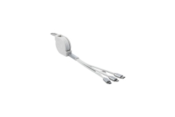 DELOCK USB Type-C 3 in 1 Aufrollladekabel weiß