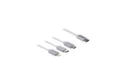 DELOCK USB Type-C 3 in 1 Aufrollladekabel weiß