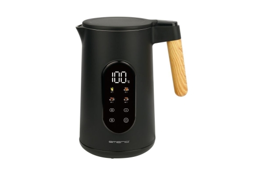 Emerio Wasserkocher 1,7 l Griff Holzopt,schnurlos,Digit.Disp