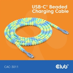 Club3D Lifestyle USB-C Perlen-Kabel PD60W,480Mbps 2m blau...
